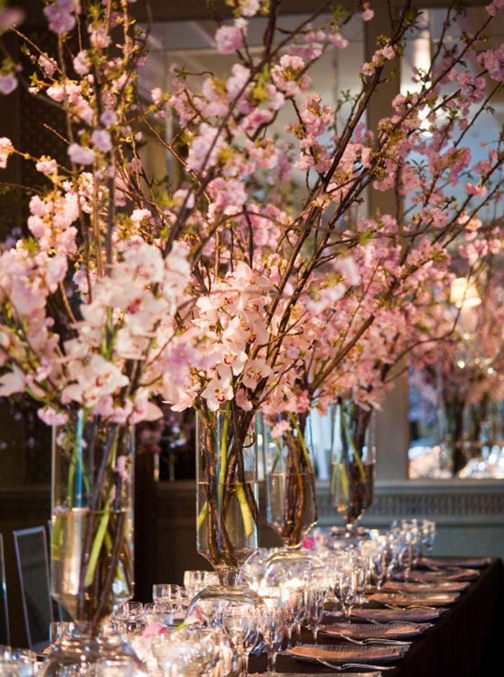 decor centre de table fleurs de cerisier